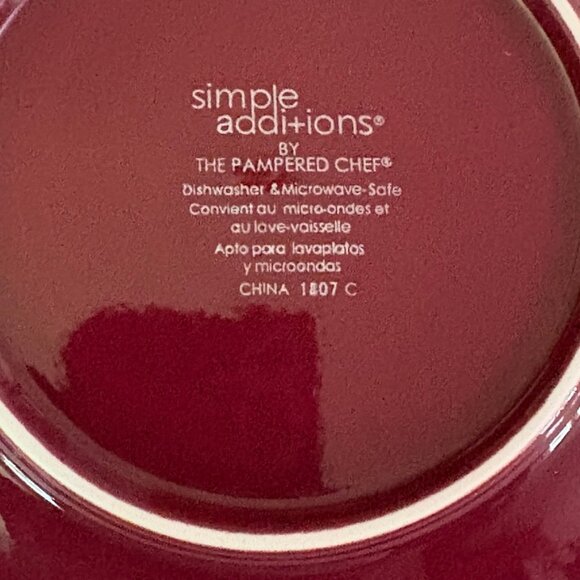 Pampered Chef Simple Additions appetizer plates cranberry set of 4 - Picture 3 of 3